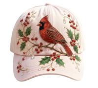 yijan Garden Morning Baseball Cap - Vintage Floral Unisex Adjustable 3D Printed Cotton Casual Dad Hat for Outdoor Wear (Cardinal Berry Garden)