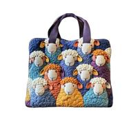 yijan Handmade Sheep Heaven Quilted Tote Bag - Original Patchwork Boho Shoulder Bag for Daily & Travel (08,High Bag(13x16inch))