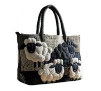 yijan Handmade Sheep Heaven Quilted Tote Bag - Original Patchwork Boho Shoulder Bag for Daily & Travel (J,High Bag(13x16inch))