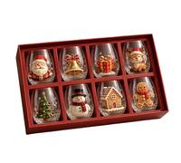 yijan Holiday Character Collectible Glass Cup Collection 16oz Reusable Drinking Glass (8Pcs)