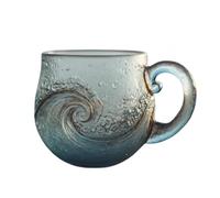yijan Sea Glass Ocean Wave Mug - Handcrafted Coffee/Tea Cup Bring the Calm of the Ocean to Your Morning for Beach Lovers (Sea Glass Ocean Wave Mug)