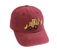 yijan Toddler Excavator Baseball Hat - Embroidered Construction Vehicle Cap for Boys & Girls, Adjustable Cotton Sun Hat (Wine Red)