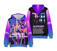 YiJee Kpop D-Demon H-Hunters Sudadera con capucha unisex con estampado de anime, sudadera de moda callejera, suéter de ocio, merchandise para fans, Asp11, XS