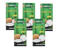 YIJIA | Aroy-D 1 litro - Leche de coco con E435 - Coconut Milk 100% Original (5 Botella)