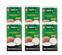 YIJIA | Aroy-D 250ml - Leche de coco con E435 - Coconut Milk 100% Original (6 Botella)
