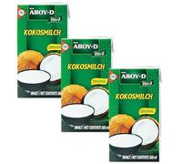 YIJIA | Aroy-D 500ml - Leche de coco con E435 - Coconut Milk 100% Original (3 Botella)