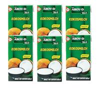 YIJIA | Aroy-D 500ml - Leche de coco con E435 - Coconut Milk 100% Original (6 Botella)