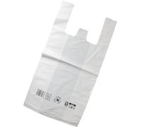 YIJIA | Bolsa Plástico Camiseta Reutilizable Recicladas Tamaño 70% Recicladas - Ideales para tiendas de alimentación y comercio en general (Blanco 30x40, 120 Uds)