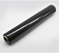 YIJIA | Film Transparente o Negro elástico para embalar de 50cmx200m,23 micras, Film para embalar industrial, Enbalaje para mudanzas,Rollo Manual de Film (Film Negro Embalaje, 1 Rollo)