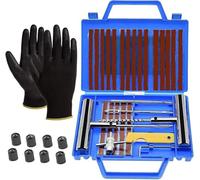 YIJIA | kit de reparación de neumáticos de automóviles 37 piezas,Kit de reparación de neumáticos desinflados, neumático pinchado Meche para automóviles, motocicletas, camiones, ATV