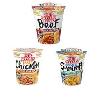 YIJIA | Pack 3 x 67grs Ramen Instantaneo Cup Noodles sabor Gamba, Pollo y Ternera