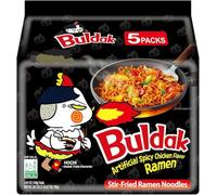 YIJIA | Pack 5 Fideos instanteneos coreanos - Hot Chicken Ramen Picante Buldak 140g