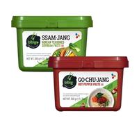 YIJIA | Pasta de Soja Coreana Gochujang y Ssamjang 500g/ud - Hot Pepper Paste y Soybean paste（Pack de 2）