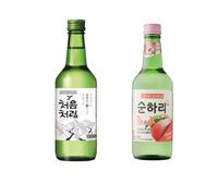 YIJIA | Vino Soju Coreano Sabor Melocotón + Original 350ml (Alc.16.5%) - El soju es una bebida muy popular en Corea - Pack de 2 uds