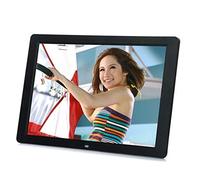 YIJIAN 13,5 Pulgadas Marco Digital de Fotos LED LCD Despertador Digital MP3 Películas del Marco de la Foto del Reloj con Mando a Distancia (Color : Black)