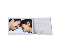 YIJIAN 14 Pulgadas Smart Home Marco de Fotos Digital LED LCD Despertador Digital MP3 Películas del Marco de la Foto del Reloj con Mando a Distancia (Color : White)