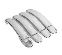 YIJIAVSX Moldura Protectora Cazoleta Para Manija Puerta Coche Acabado Cromado Y Fibra De Carbono Para VW Para Jetta MK5 Para Golf Plus GTI 2006-2010 (Silver handle)