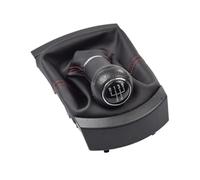 YIJIAVSX Pomos Palanca Cambios Pomo Cambio Marchas De 5 Velocidades Para Coche Con Funda De Piel Sintética Para Seat Para Ibiza 2002 2003 2004 2005 2006 2007 2008 2009 2010(Red Line)