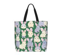 YIJIAYUN Alta capacidad, ligeras, duraderas, reutilizables, muchas bolsas con estampado de conejito diseñadas para las compras diarias