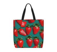 YIJIAYUN Alta capacidad, ligeras, duraderas, reutilizables, muchas bolsas con estampado de fresas diseñadas para las compras diarias
