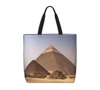 YIJIAYUN Bolsas reutilizables de alta capacidad, ligeras y duraderas con estampado de pirámides de Egipto diseñadas para las compras diarias
