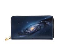 YIJIAYUN Cartera larga de piel para mujer, diseño de galaxia, Vía Láctea, con clip grande, compartimentos, tarjetero