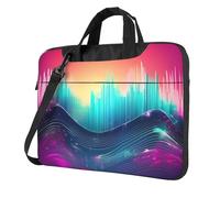 YIJIAYUN Cool Music Sound Wave - Bolsa portátil para laptop, diseño de ondas de sonido, bolsa de hombro delgada, varios tamaños, Black, 15,6"