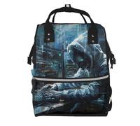 YIJIAYUN Elegante mochila con estampado de ataque de hacker, grande, impermeable, correas ajustables para actividades al aire libre