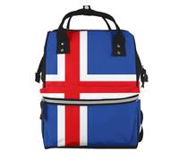 YIJIAYUN Elegante mochila con estampado de bandera de Islandia, grande, impermeable, correas ajustables para actividades al aire libre