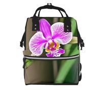 YIJIAYUN Elegante mochila con estampado de orquídeas, grande, impermeable, correas ajustables para actividades al aire libre