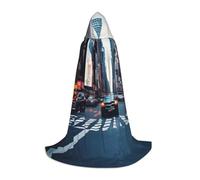 YIJIAYUN Elegante y cómoda capa con capucha para adolescentes con estampado de la ciudad de Nueva York, excelente para eventos temáticos y uso diario