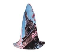 YIJIAYUN Elegante y cómoda capa con capucha para adolescentes, diseño de la Torre Eiffel de París, excelente para eventos temáticos y uso diario