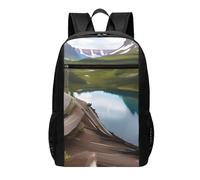 YIJIAYUN Mochila de gran capacidad con estampado del Parque Nacional Glacier de 17 pulgadas para la escuela y uso al aire libre, tanto para hombres como para mujeres.