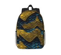 YIJIAYUN Mochila de sarga repelente al agua con estampado de escamas de dragón, mochila ligera para laptop, mochila para adolescentes de 15 pulgadas