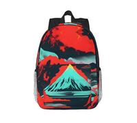YIJIAYUN Mochila de sarga repelente al agua con estampado de flores de volcán, mochila ligera para laptop, mochila para adolescentes de 15 pulgadas