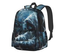 YIJIAYUN Mochila espaciosa y ligera con estampado de ataque de piratas informáticos, duradera, correas ajustables para la escuela o viajes