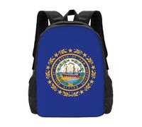 YIJIAYUN Mochila ligera de moda con estampado de bandera del estado de New Hampshire, gran capacidad para ir a escuelas, turismo de 16.5 pulgadas