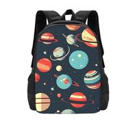YIJIAYUN Mochila ligera de moda con estampado de planetas del espacio exterior de gran capacidad para ir a escuelas de turismo de 16.5 pulgadas
