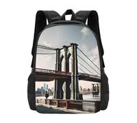 YIJIAYUN Mochila ligera de moda con estampado del puente de Brooklyn de gran capacidad para ir a escuelas de turismo de 16.5 pulgadas