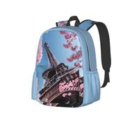 YIJIAYUN Mochila ligera y espaciosa con estampado de la Torre Eiffel de París, duradera, correas ajustables para la escuela o viajes