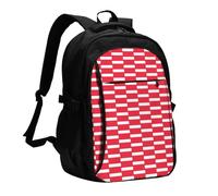YIJIAYUN Mochila USB con estampado de bandera austriaca con puerto de carga y conector para auriculares para el trabajo, negocios, escuela