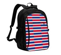 YIJIAYUN Mochila USB para laptop con estampado de bandera de Costa Rica con puerto de carga y conector para auriculares para el trabajo, negocios, escuela