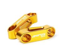 YIJIEBAO 2 uds espejos retrovisores for motocicleta elevador extensión soporte adaptador accesorios aptos for Yamaha AEROX155 AEROX 155 NVX NVX155 Extensor de montaje(Gold AEROX155)