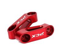 YIJIEBAO Ajuste for PCX125 PCX 125 PCX150 150 PCX160 160 espejos retrovisores de motocicleta extensión elevador adaptador espejo Extende Extensor de montaje(Red-PCX)