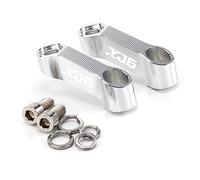 YIJIEBAO Ajuste for Yamaha FZ8 XJ6/Diversion/F XJR MT07 CNC, elevador de espejo retrovisor for motocicleta, extensores, espaciadores, adaptador extensión Extensor de montaje(XJ6 Silver)