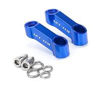 YIJIEBAO Piezas universales de Moto 10MM y 8MM aptas for Yamaha MT07 MT10 MT03 MT09 espejos retrovisores motocicleta extensión elevador adaptador MT 07 09 Extensor de montaje(MT-03 Blue)