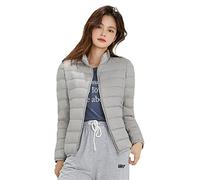 YIJINYVN Plumas Ligeros Mujer Spring and Autumn Women's Jacket 90% White Duck Down Slim Fit Super Light Storage Down Jacket(Grijs,XX-Large)