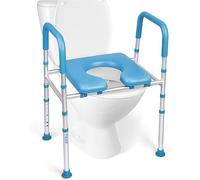 YIKAD - Asiento de inodoro elevado con asas, capacidad de 400 libras, marco de seguridad ajustable para asiento de inodoro de ancho/altura, silla de ducha duradera para personas mayores,