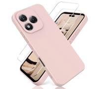 YiKaDa - Funda para Honor 400 Lite & [2 Unidades] Cristal Templado Protector de Pantalla, Cáscara Suave de Silicona TPU Líquida - Rosado