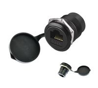 YiKaiEn Adaptador de montaje en panel RJ45 CAT6 hembra a hembra, conector de paso Ethernet de 10 Gbps, adaptador de interfaz de mamparo de 10 Gbps, montaje en panel XLR/D con cubierta impermeable y a